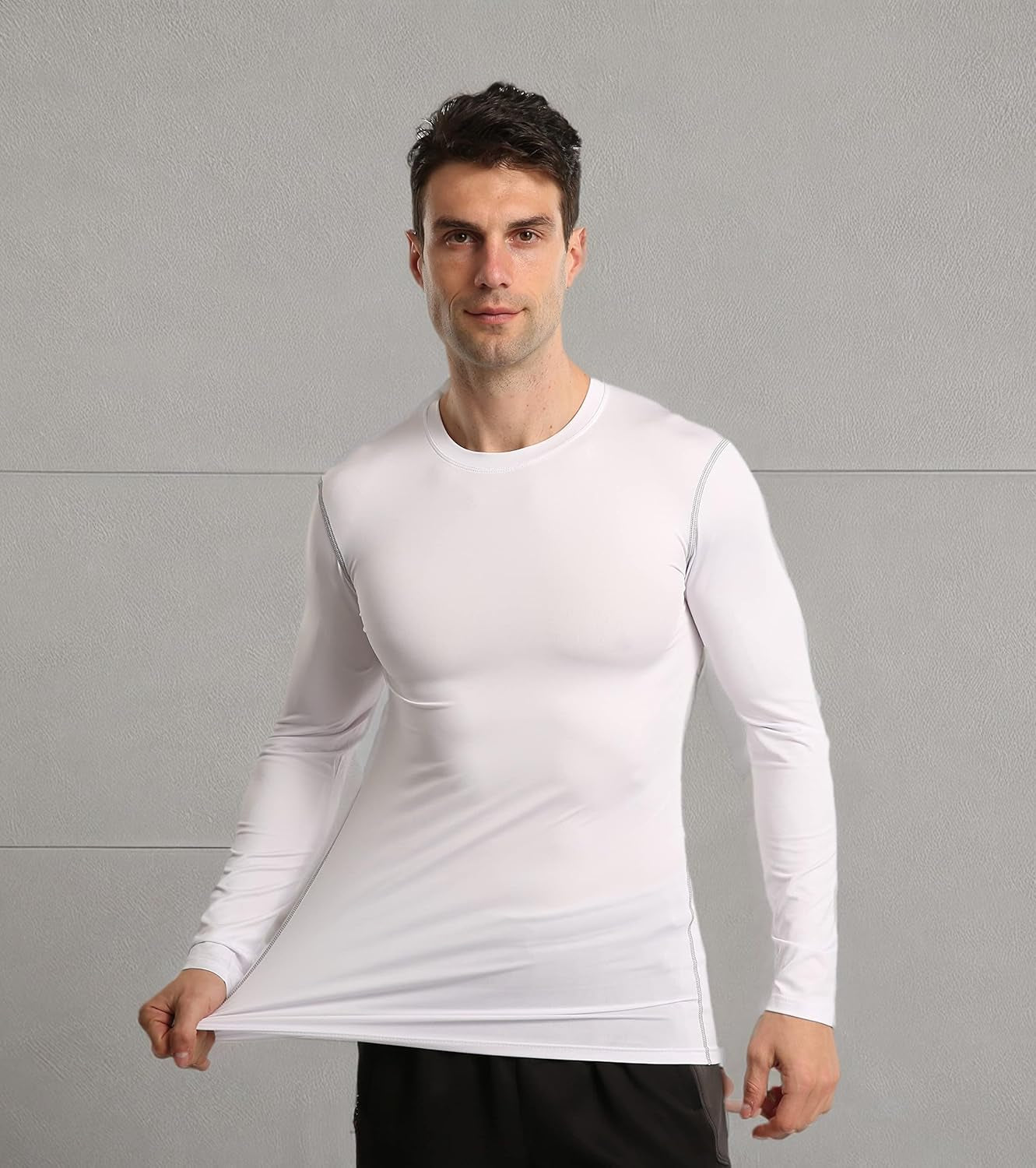 5 or 3 Pack Compression Shirts for Men Long Sleeve Cool Dry Athletic Workout Baselayer Baseball Undershirt Tops