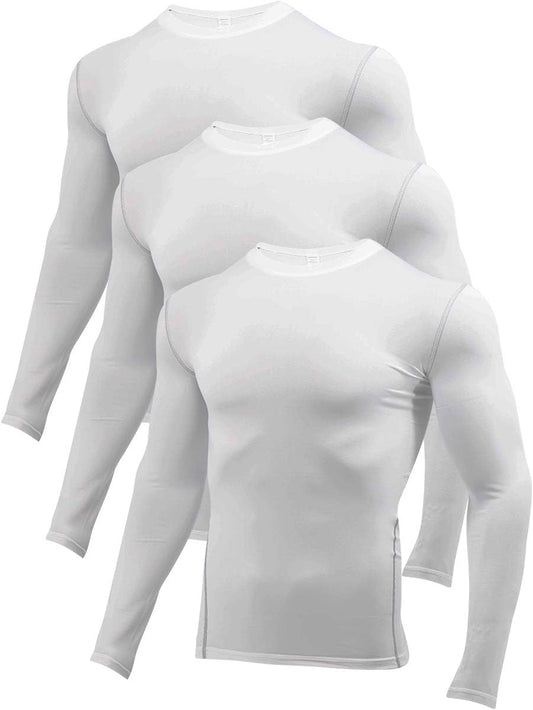 5 or 3 Pack Compression Shirts for Men Long Sleeve Cool Dry Athletic Workout Baselayer Baseball Undershirt Tops