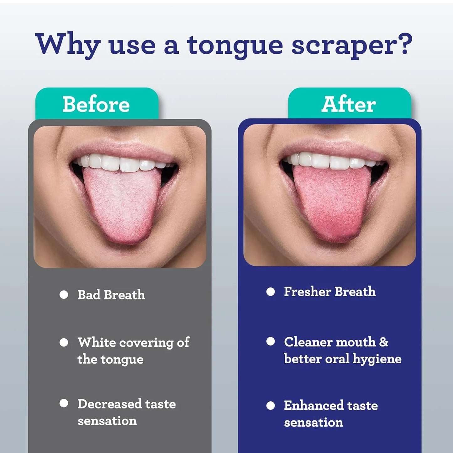 Gurunanda Tongue Scraper & Cleaner, Fights Bad Breath, Stainless Steel, 2 Pack